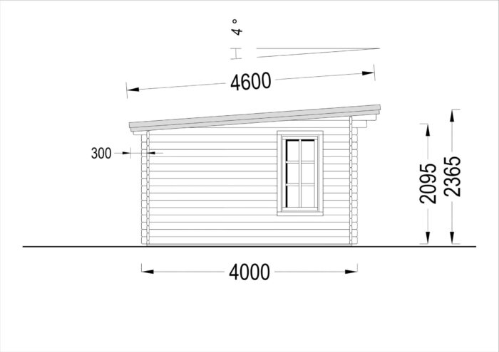 Gartenhaus aus Holz EBENSEE, 5x4 m, 20 m²