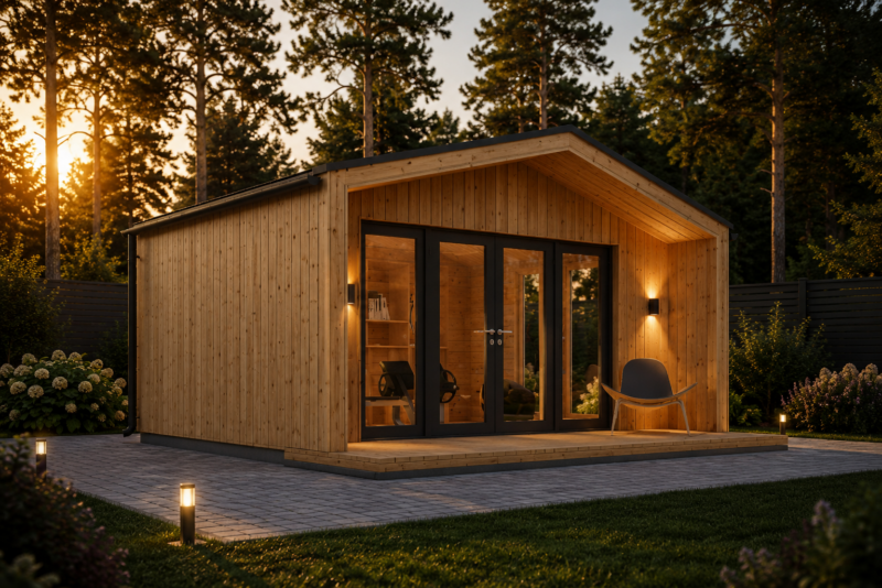 Gartenhaus ELSA (34 mm + Holzverschalung), 5x3m, 15m²