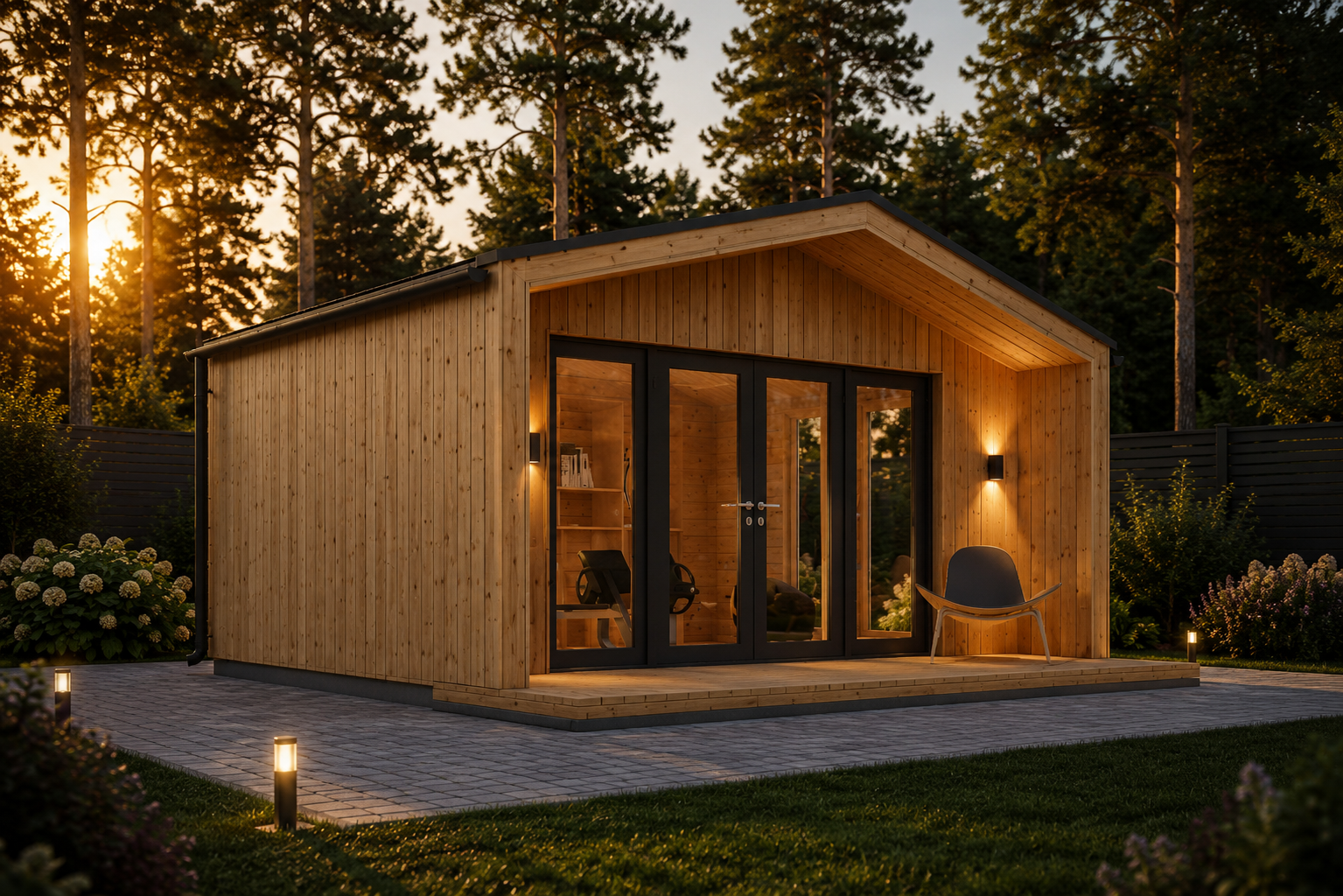 Gartenhaus Elsa 5X3 Gartenhaus ELSA (34 mm + Holzverschalung), 5x3m, 15m² – Bild 1