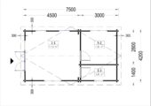 Blockbohlenhaus MORITZ, 4.2x7.5m, 32m² – Bild 7