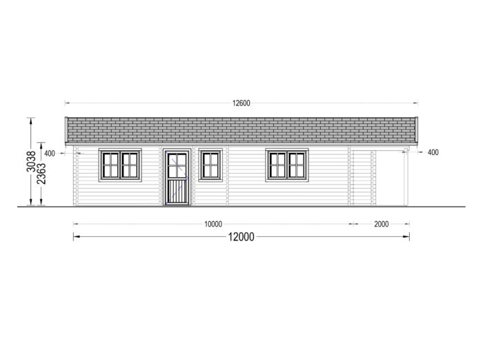 Blockbohlenhaus LUDWIG (66mm), 6x12m, 72m²