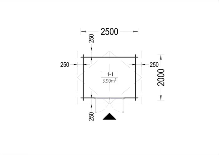 Gartenhaus NINA, 2.5x2 m, 5 m²