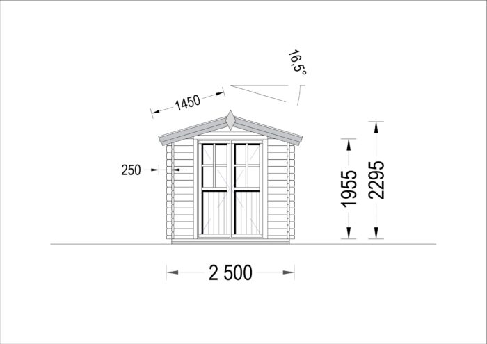 Gartenhaus NINA, 2.5x2 m, 5 m²