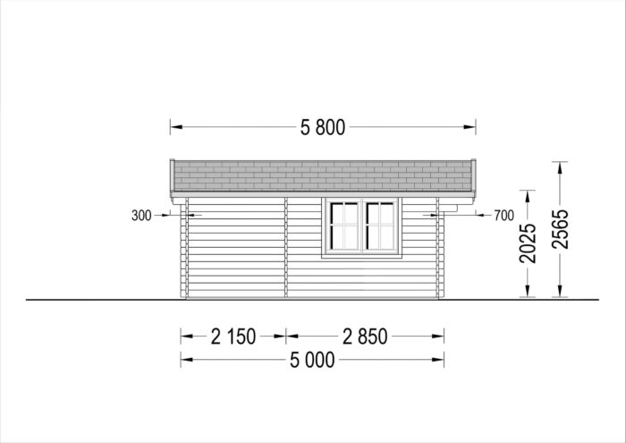 Gartenhaus NELE (44mm), 5x5m, 25m²