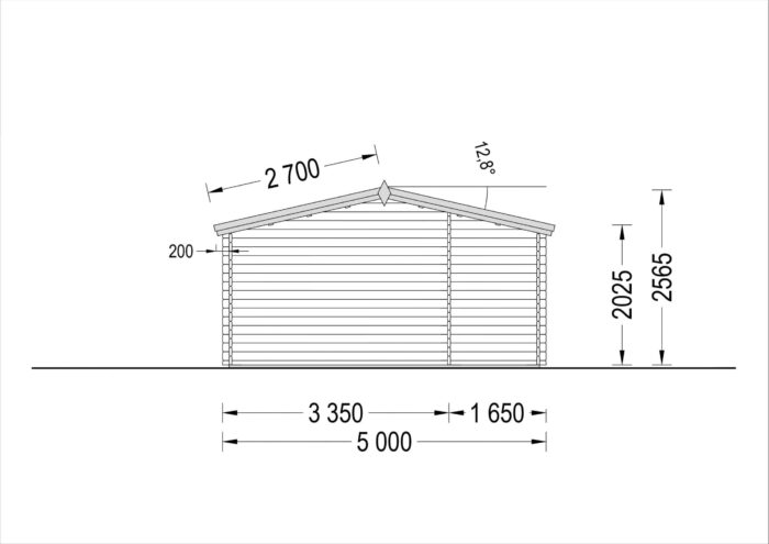 Gartenhaus NELE (44mm), 5x5m, 25m²