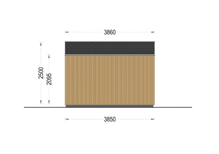 Gartenhaus ELSA (34 mm + Holzverschalung), 4x3m, 12m²