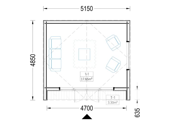 Gartenhaus ELSA (34 mm + Holzverschalung), 5x4m, 20m²