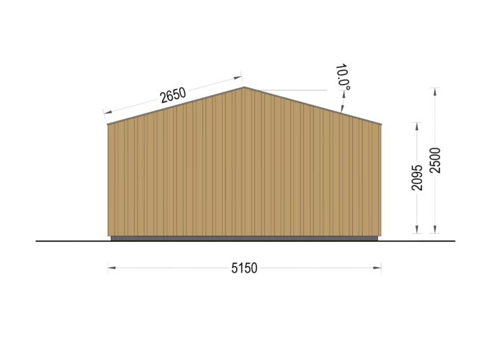 Gartenhaus ELSA (34 mm + Holzverschalung), 5x4m, 20m²