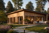 Holzhaus Zürich (66 mm + Holzverschalung), Isoliert 96 m²