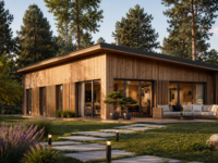 Holzhaus Zürich (66 mm + Holzverschalung), Isoliert 96 m²