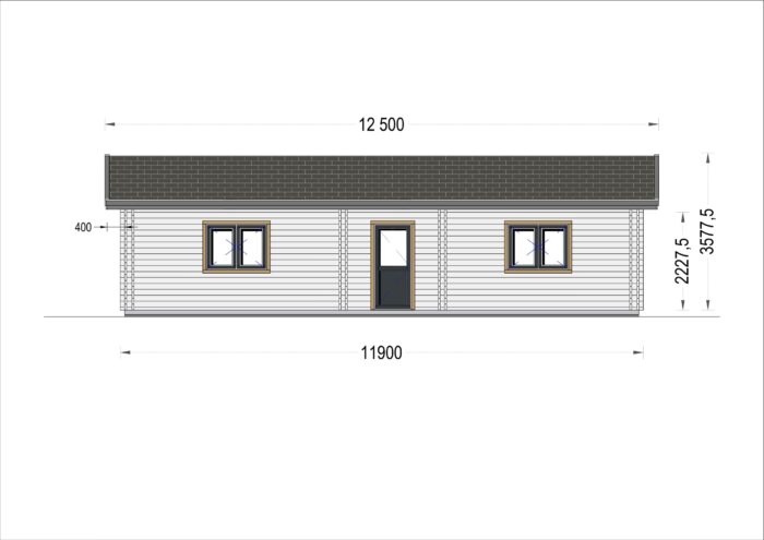 Blockbohlenhaus ANGELA (44+44mm), 71m²