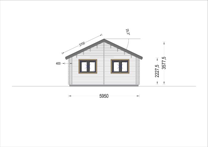 Blockbohlenhaus ANGELA (44+44mm), 71m²