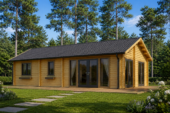 Blockbohlenhaus ANGELA (44+44 mm) – 71 m² Isoliert