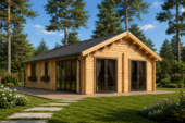 Blockbohlenhaus ANGELA (44+44 mm) – 71 m² Isoliert – Bild 4