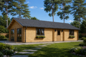 Blockbohlenhaus ANGELA (44+44 mm) – 71 m² Isoliert – Bild 3