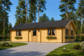 Blockbohlenhaus ANGELA (44+44 mm) – 71 m² Isoliert – Bild 2