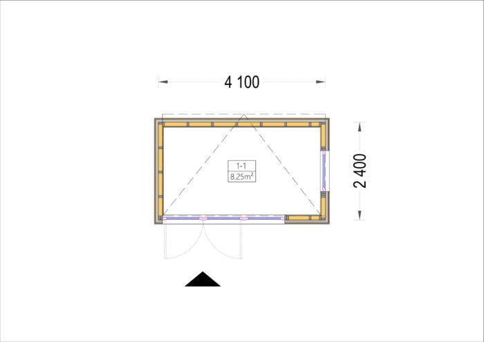 PREMIUM Gartenhaus (Isoliert, SIPS), 4.1x2.4 m, 10 m²