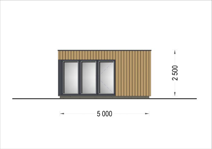 PREMIUM GARTENHAUS (Isoliert, SIPS), 5x3 m, 15 m²