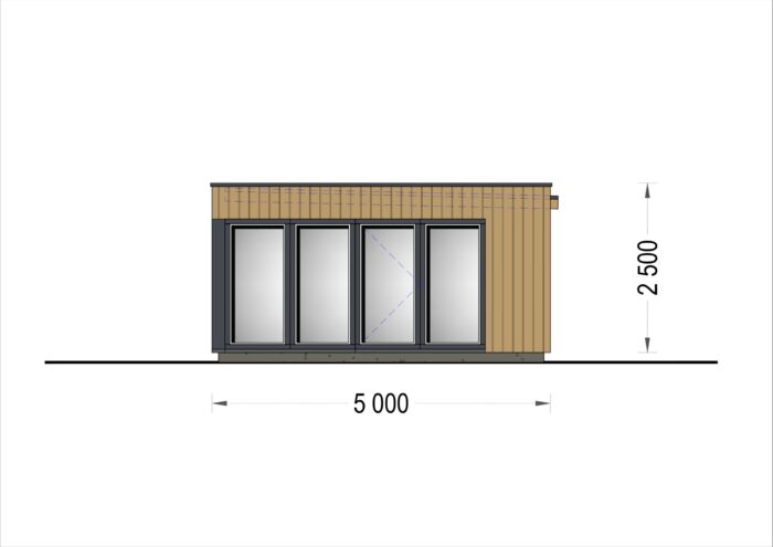 Premium Gartenhaus (Isoliert, SIPS), 6x5 m, 30 m²