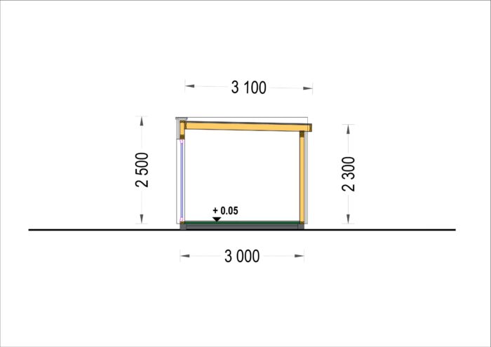 PREMIUM GARTENHAUS (Isoliert, SIPS), 5x3 m, 15 m²