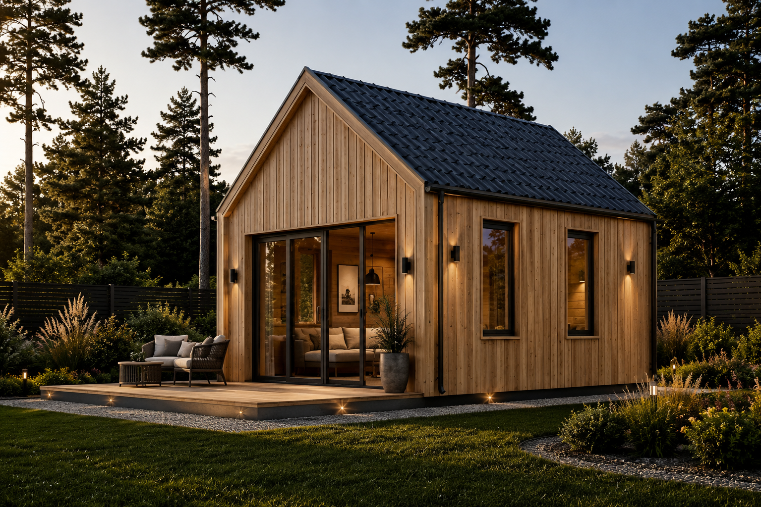 Blockhaus Susi Blockbohlenhaus SUSI (44mm + Holzverschalung), 20m² – Bild 1
