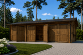 Dreifachgarage aus Holz (44mm), 9x6m, 54m² – Bild 3
