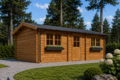 Einzelgarage aus Holz (44 mm), 4x7.5 m, 30 m² – Bild 2