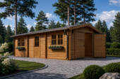 Einzelgarage aus Holz (44 mm), 4x7.5 m, 30 m²