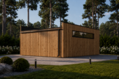 Holzgarage mit Flachdach (34mm + Holzverschalung), 5x6m, 30m² – Bild 4