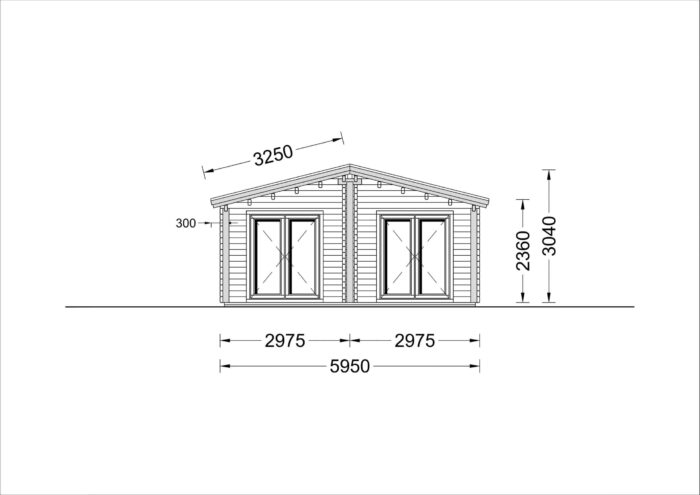 Blockbohlenhaus MATREI (66mm), 6x10m, 60m²