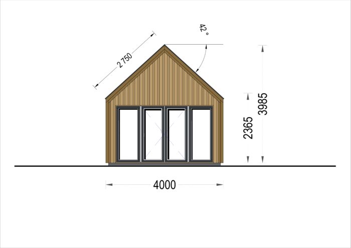 Blockbohlenhaus SUSI (44mm + Holzverschalung), 20m² – Bild 8