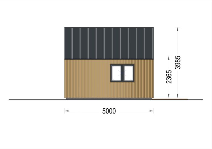 Blockbohlenhaus SUSI (44mm + Holzverschalung), 20m² – Bild 7