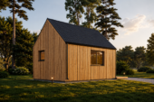 Blockbohlenhaus SUSI (44mm + Holzverschalung), 20m² Isoliert – Bild 2