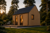 Blockbohlenhaus SUSI (44mm + Holzverschalung), 20m² Isoliert – Bild 4