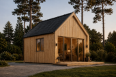 Blockbohlenhaus SUSI (44mm + Holzverschalung), 20m² Isoliert – Bild 3