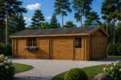 Doppelgarage aus Holz (44mm), 6x8 m, 48m² – Bild 4