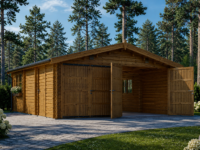 Doppelgarage aus Holz (44mm), 6x9 m, 54m²