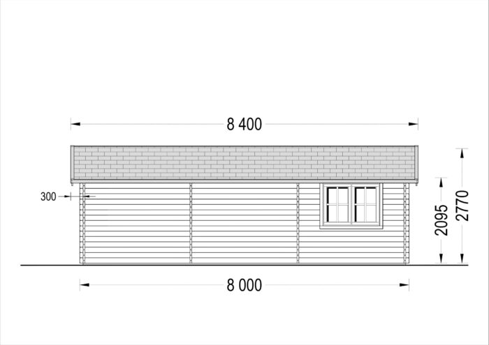 Doppelgarage aus Holz (44mm), 6x8 m, 48m²