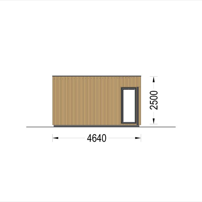 Holzhaus PREMIUM (34mm + Holzverschalung), 10.5x4.5m, 47m²