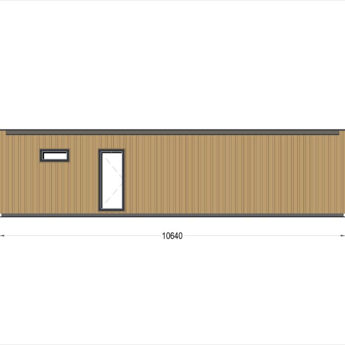 Holzhaus PREMIUM (34mm + Holzverschalung), 10.5x4.5m, 47m²