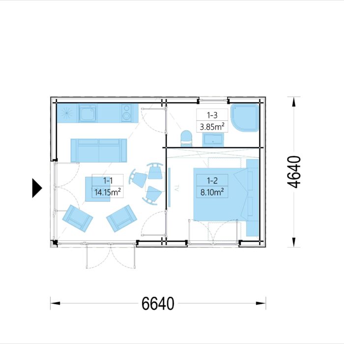 Gartenhaus PREMIUM (66mm + Holzverschalung Isoliert ), 6.5x4.5m, 30m²