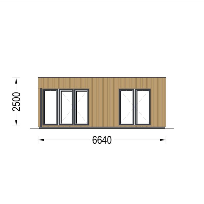 Gartenhaus PREMIUM (66mm + Holzverschalung Isoliert ), 6.5x4.5m, 30m²