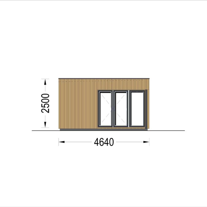 Gartenhaus PREMIUM (66mm + Holzverschalung Isoliert ), 6.5x4.5m, 30m²