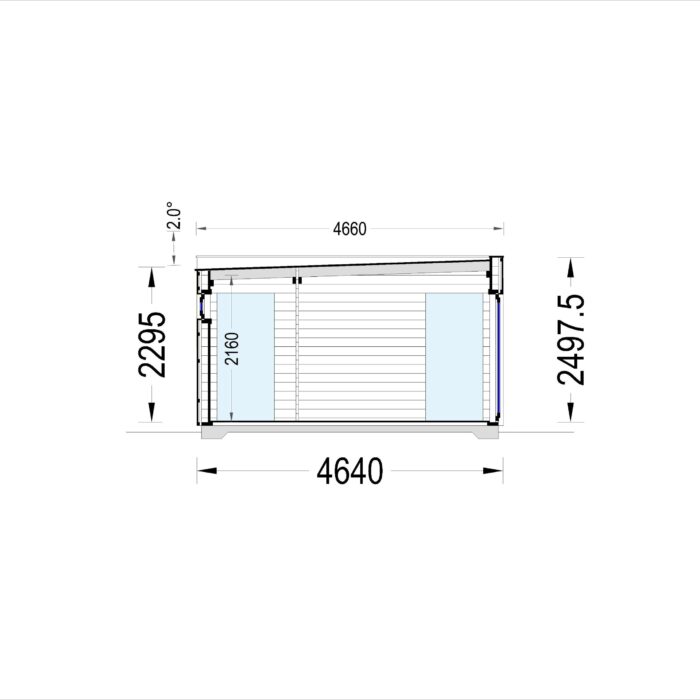 Gartenhaus PREMIUM (66mm + Holzverschalung Isoliert ), 6.5x4.5m, 30m²