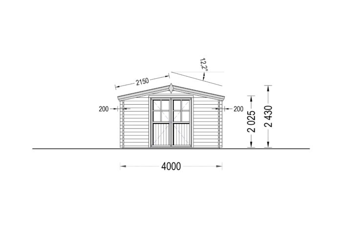 Gartenhaus PALM, 4x4m, 16m²