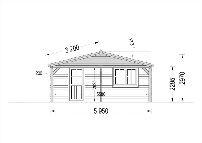 Doppelgarage (44 mm) 6x6m mit Carport 3x6m, 54m²