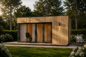 Premium Gartenhaus TOBI (34–44 mm + Holzverschalung), 6×5 m – 30 m² Isoliert – Bild 2