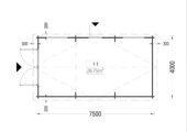 Einzelgarage aus Holz (44 mm), 4x7.5 m, 30 m² – Bild 7