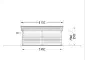 Doppelgarage aus Holz mit Pultdach (44mm) 6x6m, 36m² – Bild 9