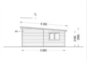 Doppelgarage aus Holz mit Pultdach (44mm) 6x6m, 36m² – Bild 10